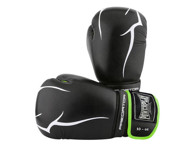 Боксерські рукавиці PowerPlay 3018 Jaguar Чорно-Зелені 10 унцій - Фото 2