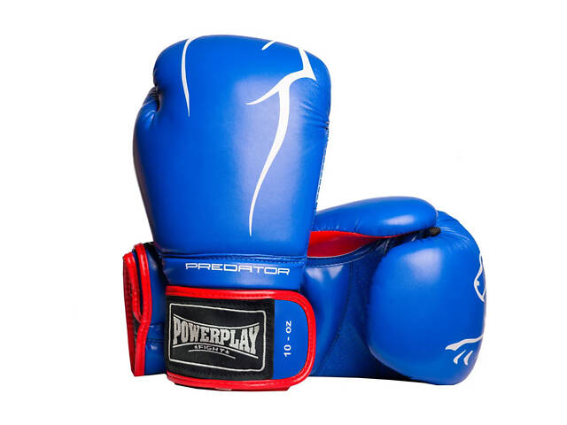 Боксерські рукавиці PowerPlay 3018 Jaguar Сині 10 унцій - Фото 7