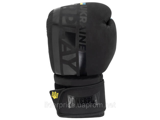 Боксерські рукавиці PowerPlay 3021 Ukraine Чорні 14 унцій, Оригінал! - Фото 2