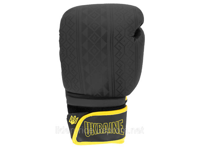 Боксерські рукавиці PowerPlay 3021 Ukraine Чорно жовті 10 унцій, Оригінал! - Фото 6