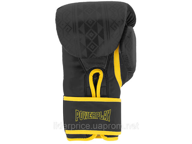 Боксерські рукавиці PowerPlay 3021 Ukraine Чорно жовті 10 унцій, Оригінал! - Фото 7