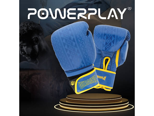 Боксерські рукавиці PowerPlay 3021 Ukraine Синьо-Жовті 8 унцій - Фото 2