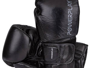 Боксерські рукавиці PowerPlay 3087 Magnum Чорні (натуральна шкіра) 12 унцій