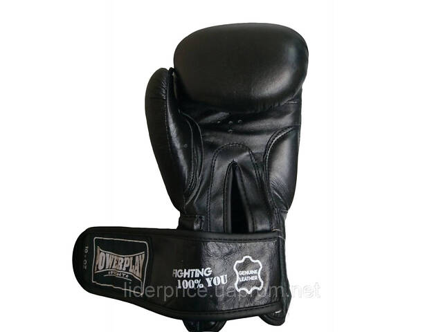 Боксерські рукавиці PowerPlay 3088 Impulse Чорні (натуральна шкіра) 10 унцій, Оригінал! - Фото 2