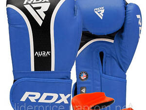Боксерські рукавиці RDX AURA PLUS T-17 Blue/Black 12 унцій (капа в комплекті), Оригінал!