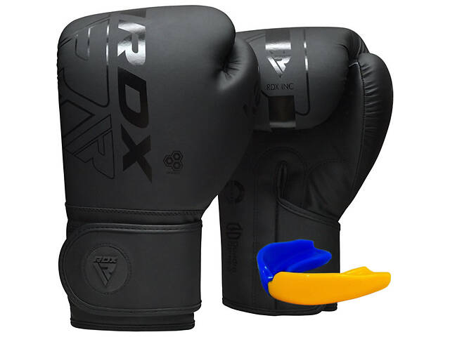 Боксерські рукавиці RDX F6 Kara Matte Black 8 унцій (капа в комплекті) - Фото 1