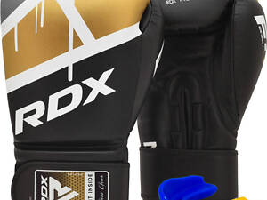 Боксерські рукавиці RDX F7 Ego Black Golden 12 унцій (капа у комплекті), Оригінал!