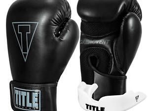 Боксерські рукавиці TITLE Boxing Vegan Gloves Black 12 oz (капа в комплекті)