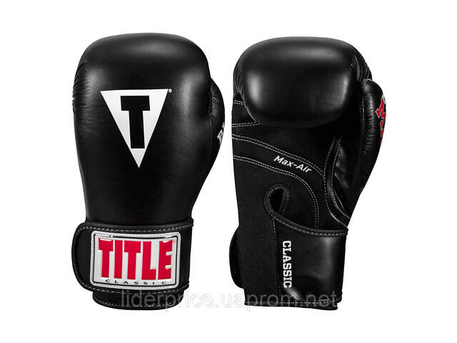 Боксерские перчатки TITLE Classic Black Max Black 14 oz (бинты 4м. в комплекте), Оригинал! - Фото 5
