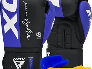 Боксерские перчатки RDX F4 Boxing Sparring Gloves Hook&Loop BLUE/BLACK 16 унций (капа в комплекте)