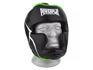 Боксерский шлем тренировочный PowerPlay 3048 S (Черно-Зеленый)