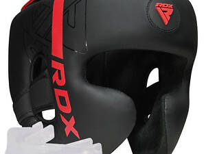 Боксерський шолом RDX F6 KARA Matte Red S (капа в комплекті)