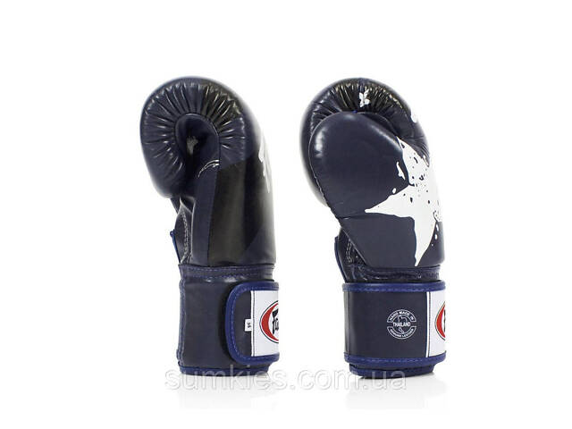 Боксерські рукавиці Fairtex BGV1 Nation Print Blue 12 унцій (бинти в комплекті) - Фото 7