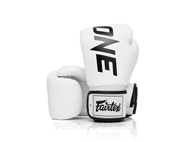 Боксерські рукавиці Fairtex BGV1-ONE (натуральна шкіра) White 10 унцій (бинти в комплекті) - Фото 8