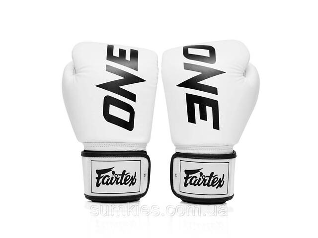 Боксерські рукавиці Fairtex BGV1-ONE (натуральна шкіра) White 10 унцій (бинти в комплекті) - Фото 5