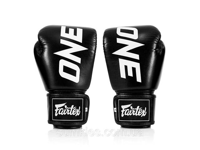 Боксерські рукавиці Fairtex BGV1-ONE (натуральна шкіра) Black 12 унцій (бинти в комплекті) - Фото 5