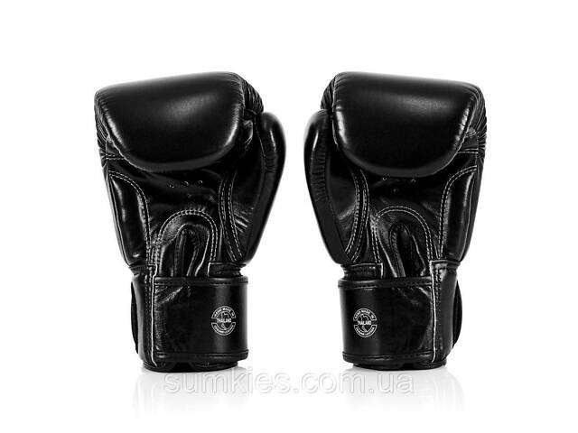Боксерські рукавиці Fairtex BGV1-ONE (натуральна шкіра) Black 12 унцій (бинти в комплекті) - Фото 6