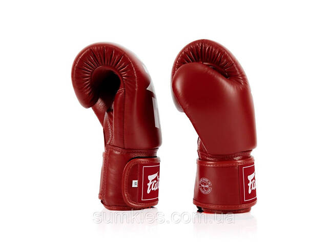 Боксерські рукавиці Fairtex BGV1-ONE (натуральна шкіра) Red 12 унцій (бинти в комплекті) - Фото 7