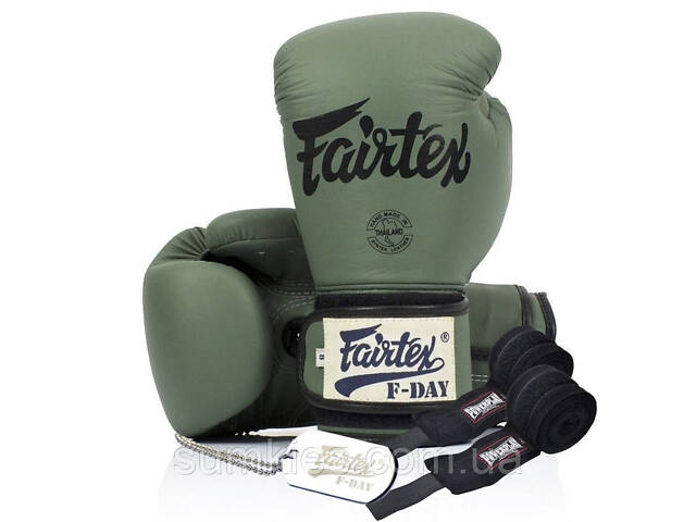 Боксерські рукавиці Fairtex BGV11 Green 12 унцій (бинти в комплекті) - Фото 1