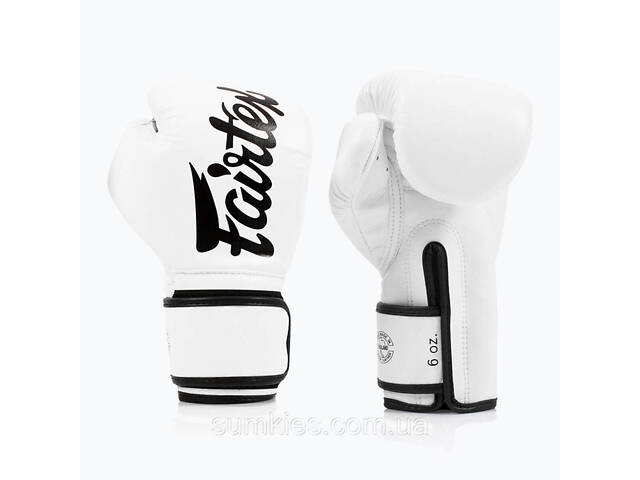 Боксерські рукавиці Fairtex BGV14 White 12 унцій (бинти в комплекті) - Фото 5