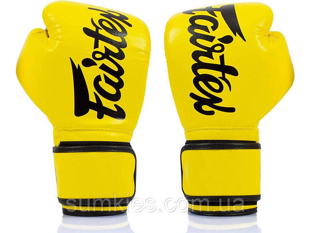 Боксерські рукавиці Fairtex BGV14 Yellow 10 унцій (бинти в комплекті) - Фото 5
