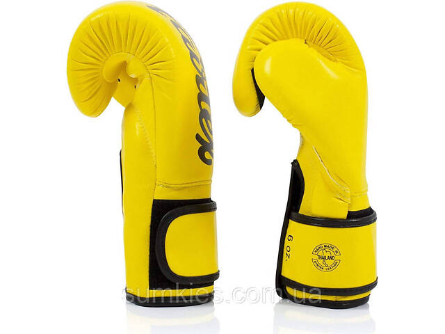 Боксерські рукавиці Fairtex BGV14 Yellow 10 унцій (бинти в комплекті) - Фото 7