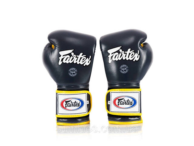 Боксерські рукавиці Fairtex BGV9 Mexican Blue/Yellow 14 унцій (бинти в комплекті) - Фото 5