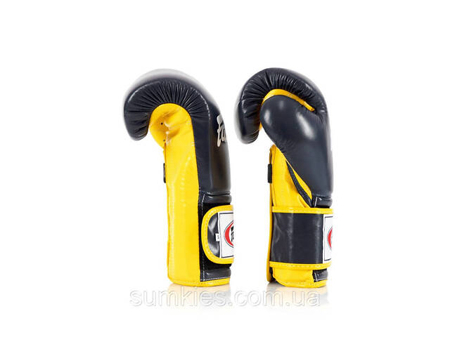 Боксерські рукавиці Fairtex BGV9 Mexican Blue/Yellow 14 унцій (бинти в комплекті) - Фото 7