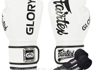 Боксерські рукавиці Fairtex BGVG1 White 14 унцій (бинти в комплекті)