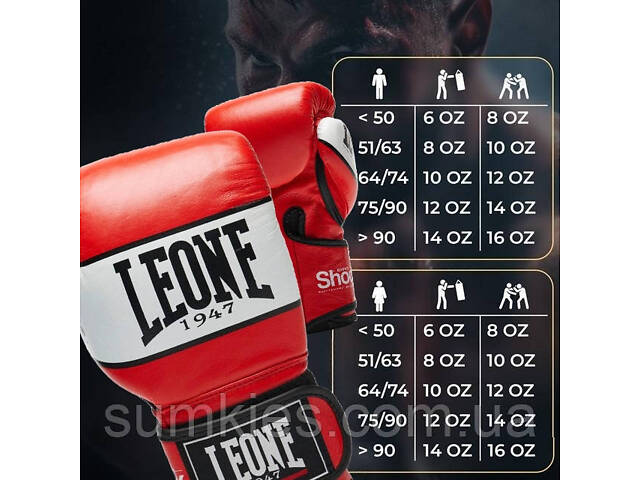 Боксерські рукавиці Leone GN047 SHOCK Red 12 унцій (бинти 4 м. в комплекті) - Фото 10