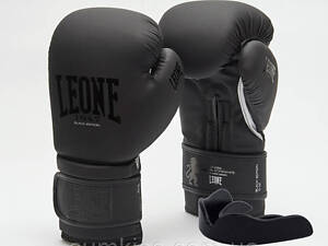 Боксерські рукавиці Leone GN059 Black/White 12 унцій (капу в комплекті)