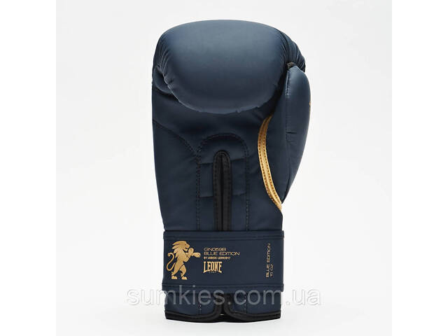 Боксерські рукавиці Leone GN059B Blue Edition 10 унцій (капу в комплекті) - Фото 6