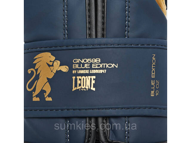 Боксерські рукавиці Leone GN059B Blue Edition 10 унцій (капу в комплекті) - Фото 9