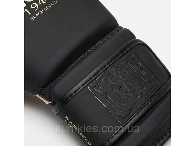 Боксерські рукавиці Leone GN059D Black/Gold 10 унцій (капу в комплекті) - Фото 8