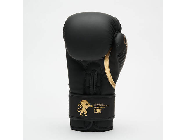Боксерські рукавиці Leone GN059D Black/Gold 12 унцій (капу в комплекті) - Фото 5