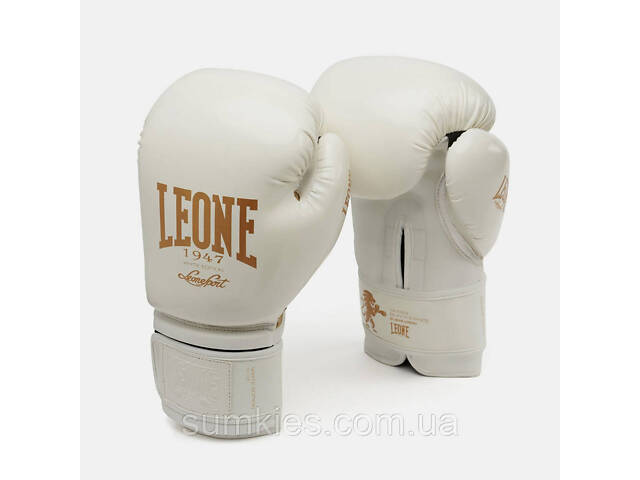 Боксерські рукавиці Leone GN059W White/Gold 12 унцій (капу в комплекті) - Фото 4