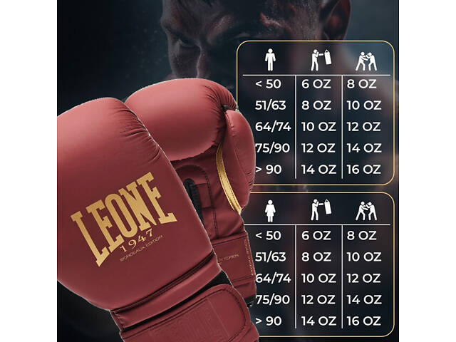Боксерські рукавиці Leone GN059X BORDEAUX ED 10 унцій (капу в комплекті) - Фото 10