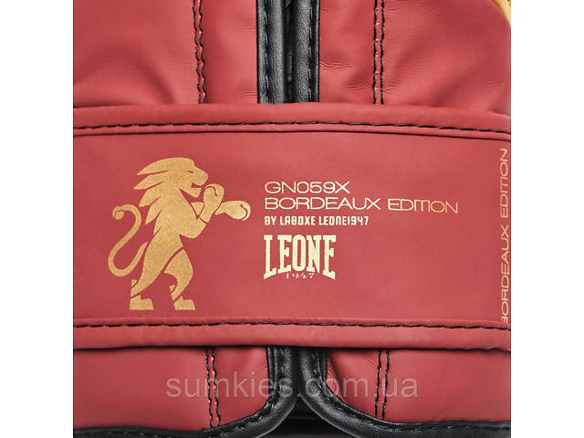 Боксерські рукавиці Leone GN059X BORDEAUX ED 10 унцій (капу в комплекті) - Фото 9