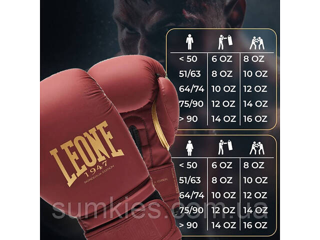 Боксерські рукавиці Leone GN059X BORDEAUX ED 10 унцій (капу в комплекті) - Фото 10