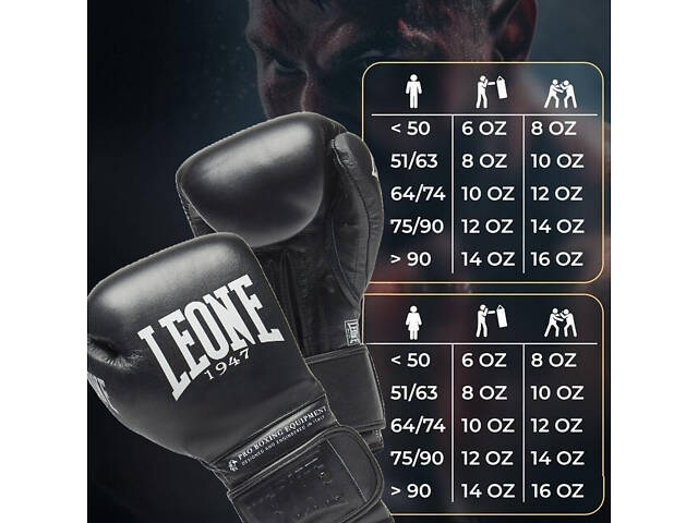 Боксерські рукавиці Leone GN111 THE GREATEST Black 12 унцій (бинти 4 м. в комплекті) - Фото 10