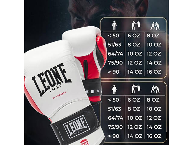 Боксерські рукавиці Leone GN113 IL TECNICO N3 White 10 унцій (бинти 4 м. в комплекті) - Фото 10