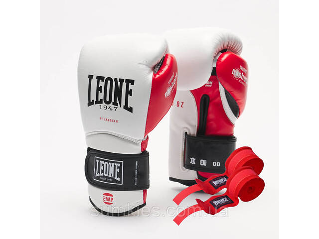 Боксерські рукавиці Leone GN113 IL TECNICO N3 White 12 унцій (бинти 4 м. в комплекті) - Фото 1