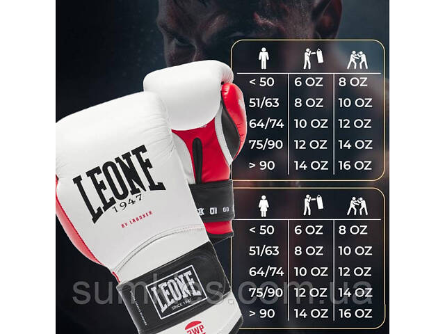 Боксерські рукавиці Leone GN113 IL TECNICO N3 White 12 унцій (бинти 4 м. в комплекті) - Фото 10