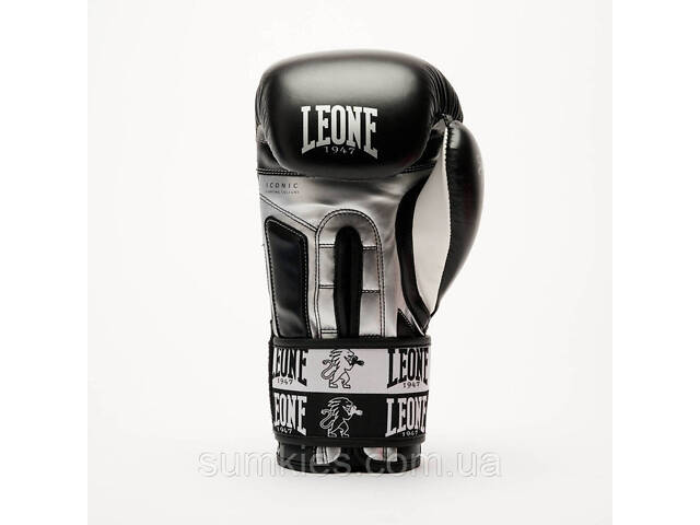 Боксерські рукавиці Leone GN208 ICONIC Black 12 унцій (бинти 4 м. в комплекті) - Фото 5
