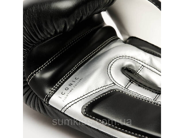 Боксерські рукавиці Leone GN208 ICONIC Black 12 унцій (бинти 4 м. в комплекті) - Фото 8