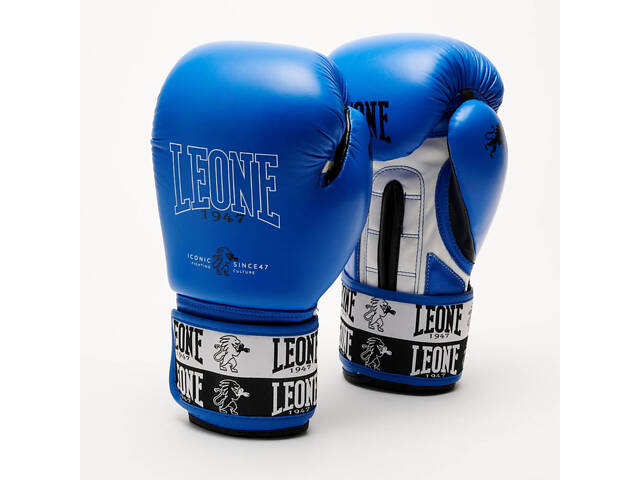 Боксерські рукавиці Leone GN208 ICONIC Blue 10 унцій (бинти 4 м. в комплекті) - Фото 2