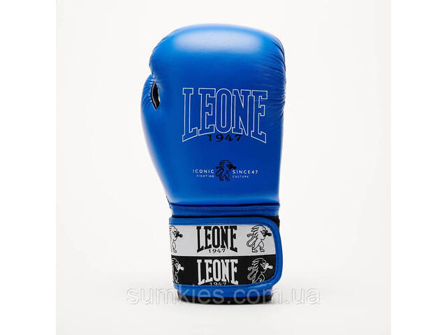 Боксерські рукавиці Leone GN208 ICONIC Blue 16 унцій (бинти 4 м. в комплекті) - Фото 4