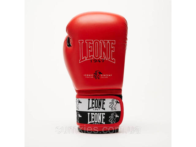 Боксерські рукавиці Leone GN208 ICONIC Red 14 унцій (бинти 4 м. в комплекті) - Фото 4