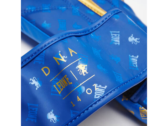 Боксерські рукавиці Leone GN220 DNA Blue 16 унцій (бинти 4 м. в комплекті) - Фото 9