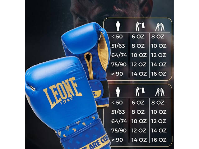 Боксерські рукавиці Leone GN220 DNA Blue 16 унцій (бинти 4 м. в комплекті) - Фото 10